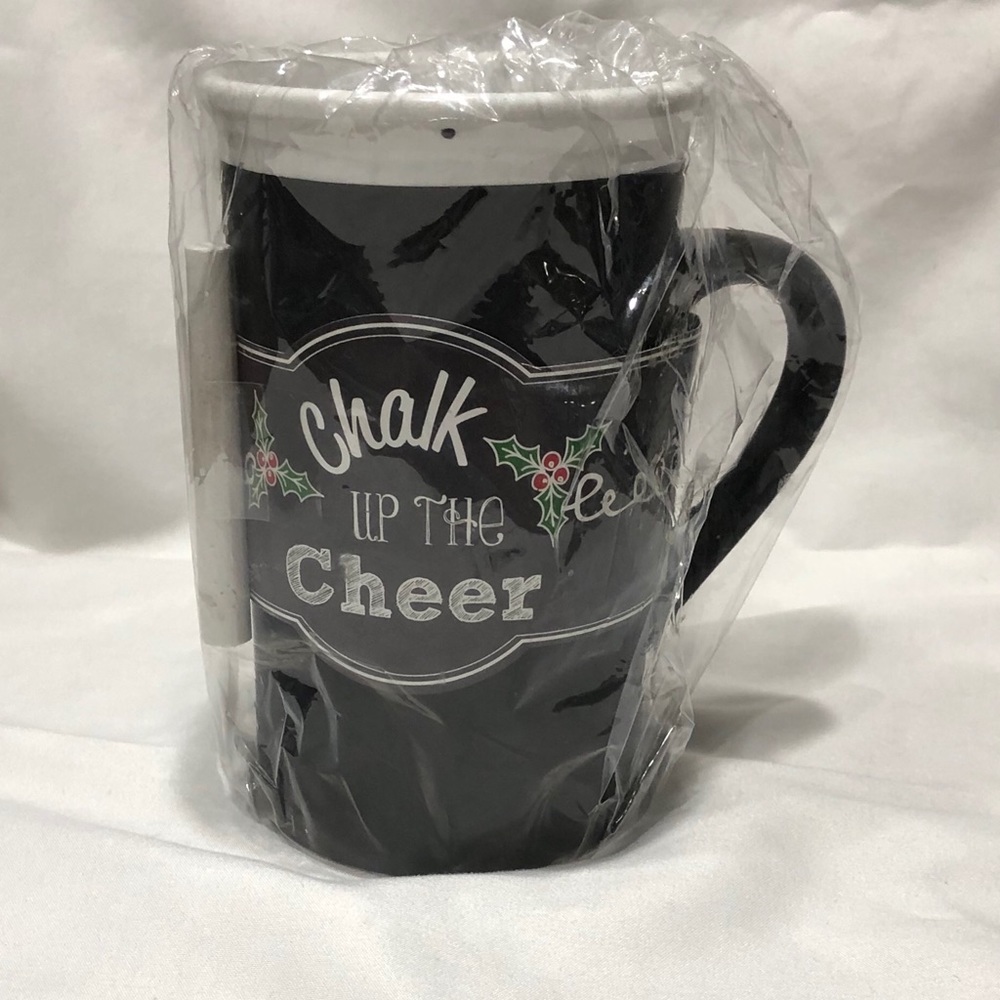 Chalk Up The Cheer Chalkboard Mug with Chalk
